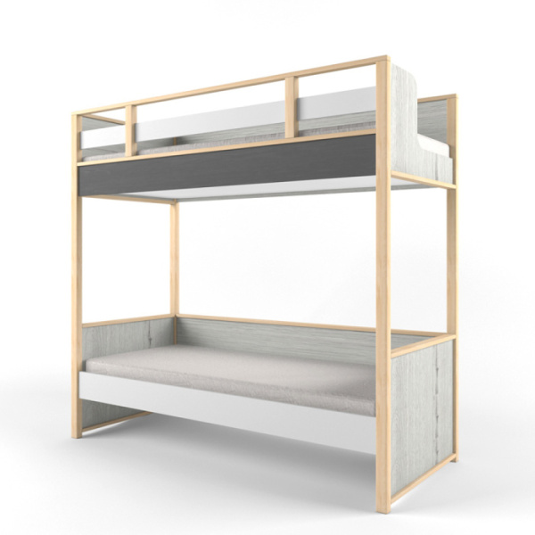 НЬЮТОН ГРЕЙ кровать 2-х ярусная (Цвет корпуса Дуь эльза/Темно серый лофт/Белый лофт)