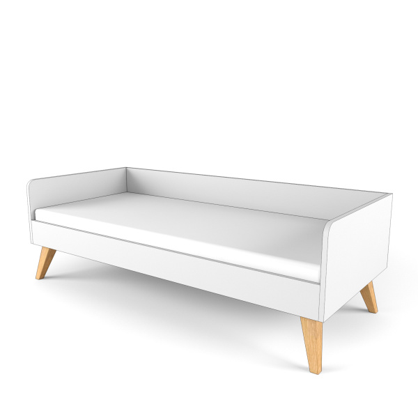 2+2 Кровать на ножках (Цвет корпуса Белый, Цвет фасадов Белый, Форма Опоры Диагональ)