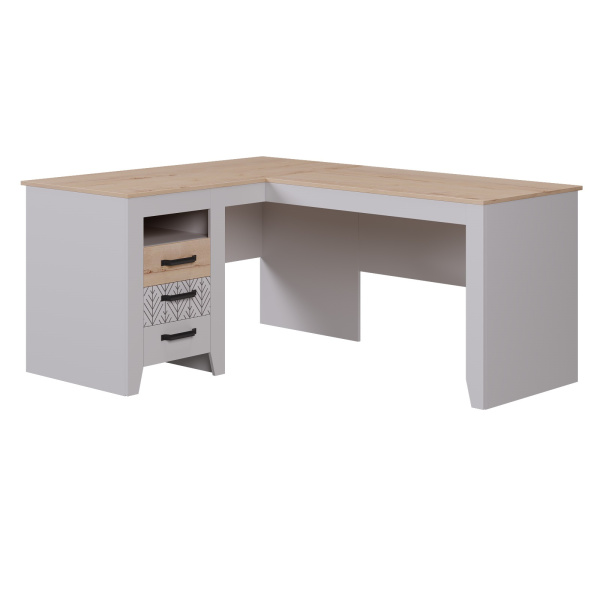NORDIK Стол С2 (ДУБ ИРЛАНДСКИЙ / БЕЛЫЙ, ДУБ ИРЛАНДСКИЙ / БЕЛЫЙ КРАП / ПРИНТ , ЛЕВЫЙ)