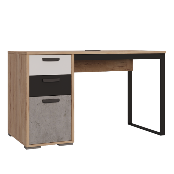 LIBERTI Стол С1 (ДУБ ИРЛАНДСКИЙ, ЦЕМЕНТ / ЧЕРНЫЙ / БЕЛЫЙ, Универсальная, 1500)