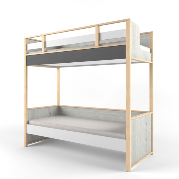 НЬЮТОН ГРЕЙ кровать 2-х ярусная (Цвет корпуса Дуь эльза/Темно серый лофт/Белый лофт)