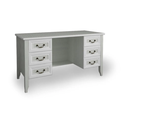 КЛАССИКА Стол с двумя тумбами (Рамух белый)