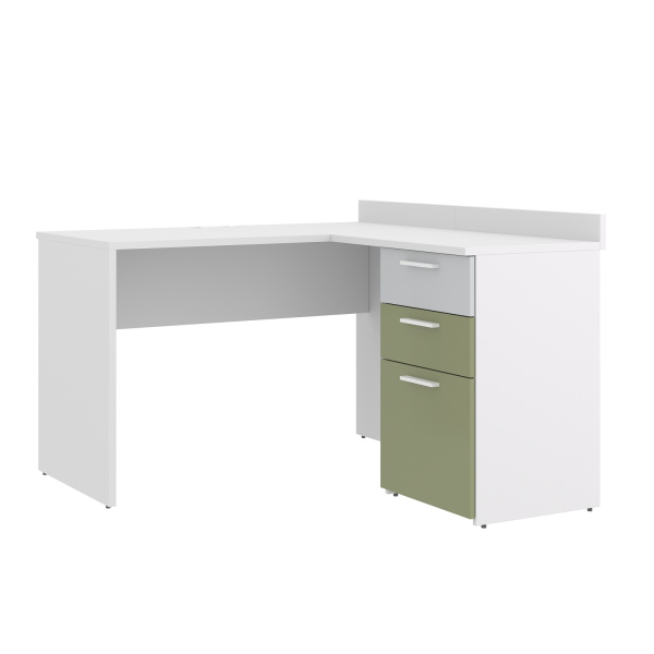 FLORA Угловой модуль к столу УМ22 (Белый, БЕЛЫЙ / СВЕТЛО-СЕРЫЙ / ОЛИВА, Универсальная)
