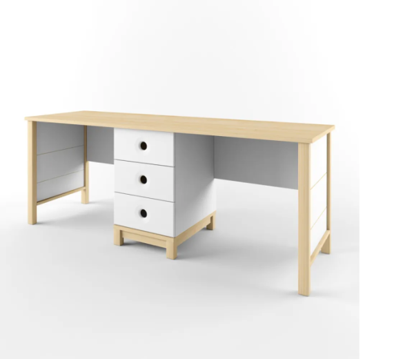 РОБИН ЛАЙТ Стол на 2 рабочих места (Цвет фасадов Клен/Белый)