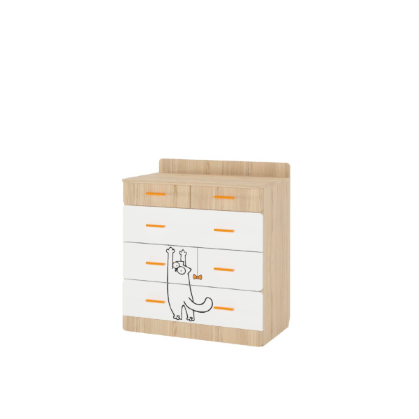 КОТ № 9.1 Комод (Туя Светлая, Туя Светлая/Белый) КОТ № 9.1 Комод (Туя Светлая, Туя Светлая/Белый)