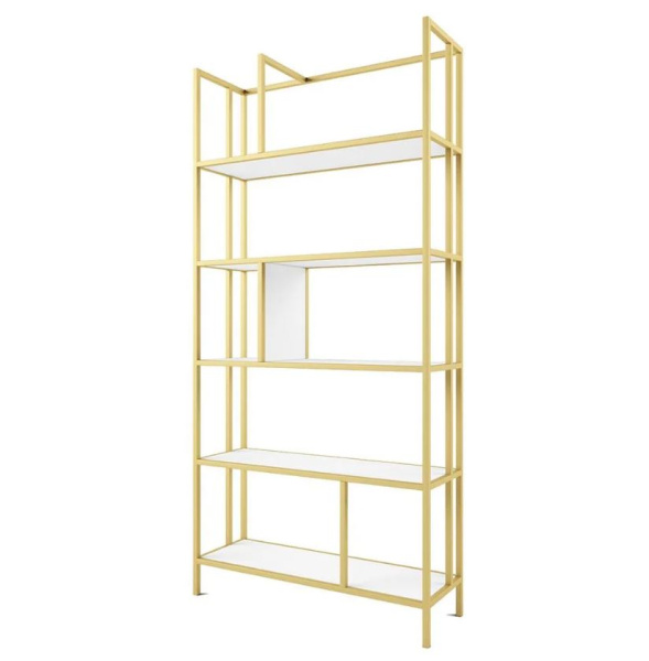МИШЕЛЬ Стеллаж-перегородка (БЕЛЫЙ, ЗОЛОТО) МИШЕЛЬ Стеллаж-перегородка (БЕЛЫЙ, ЗОЛОТО)